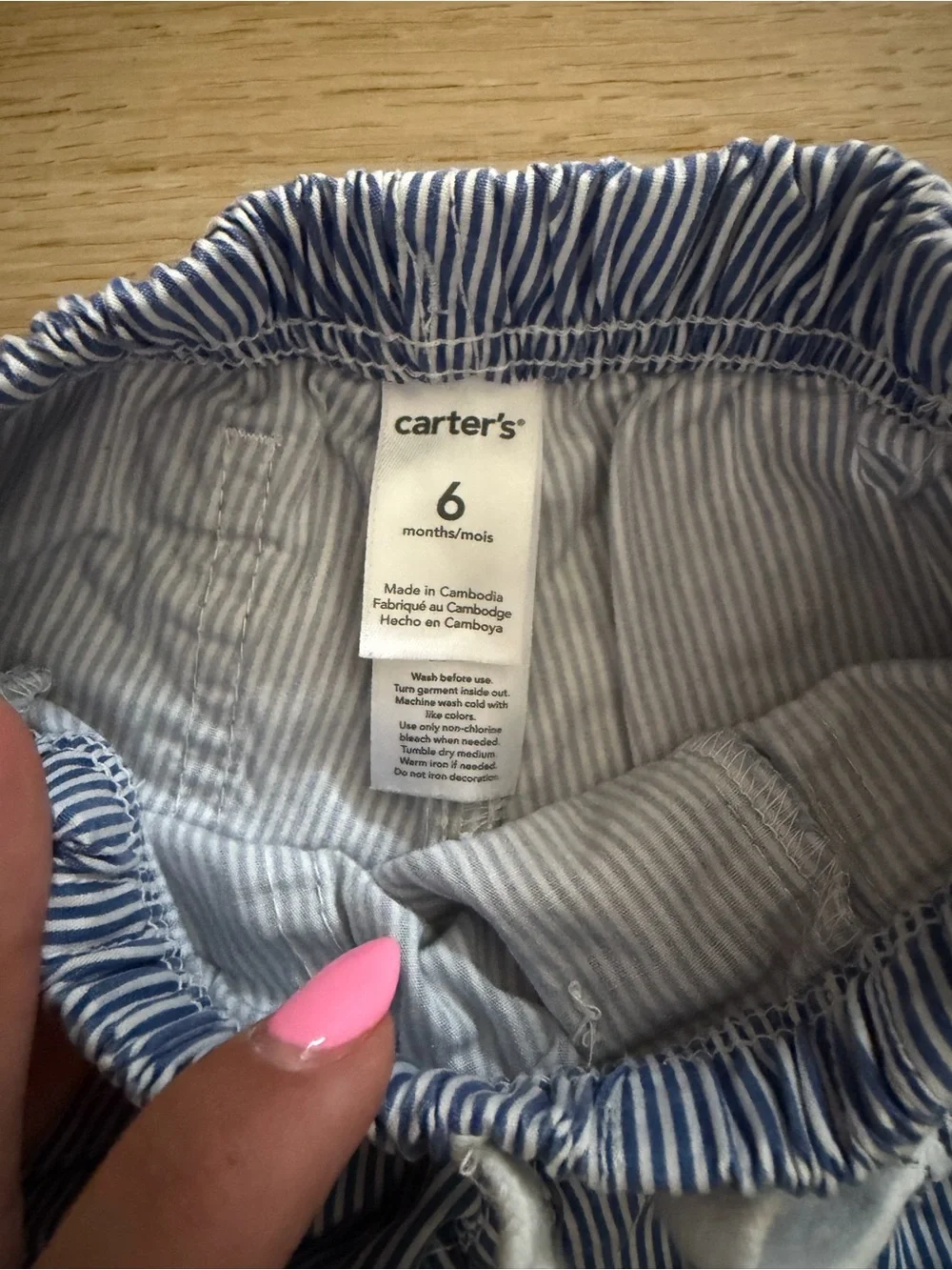 💫 3 for $20 carters infant baby boys blue stripped shorts